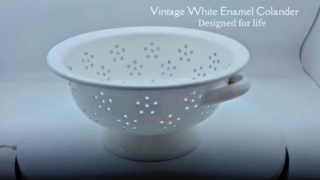 Vintage White Enamel Colander – Great for Draining, Pretty Enough to Leave Out