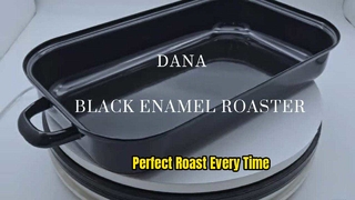 Round Edge Black Enamel Roaster with Smooth Glaze
